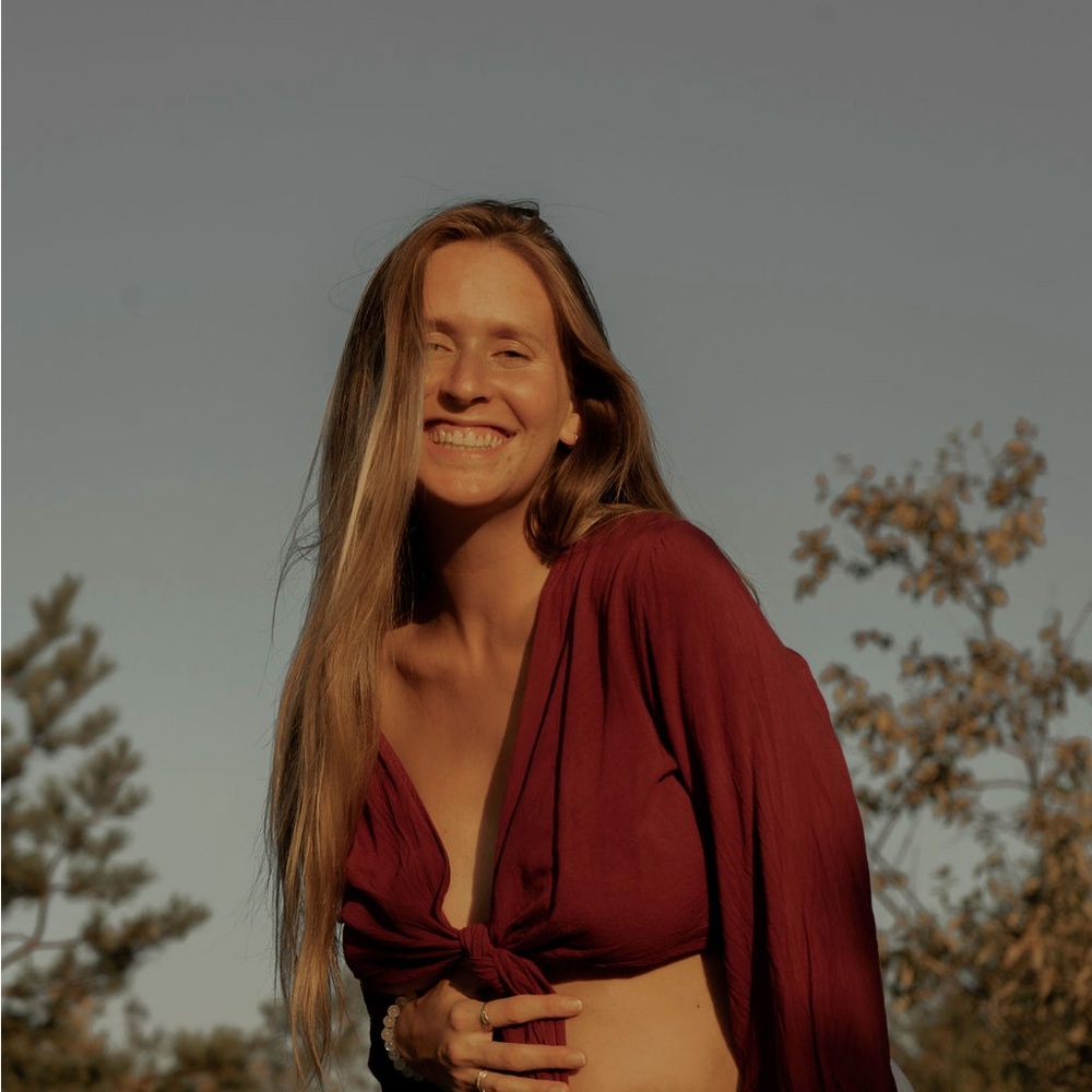 Red Wrap Top - Picture 2 of 9